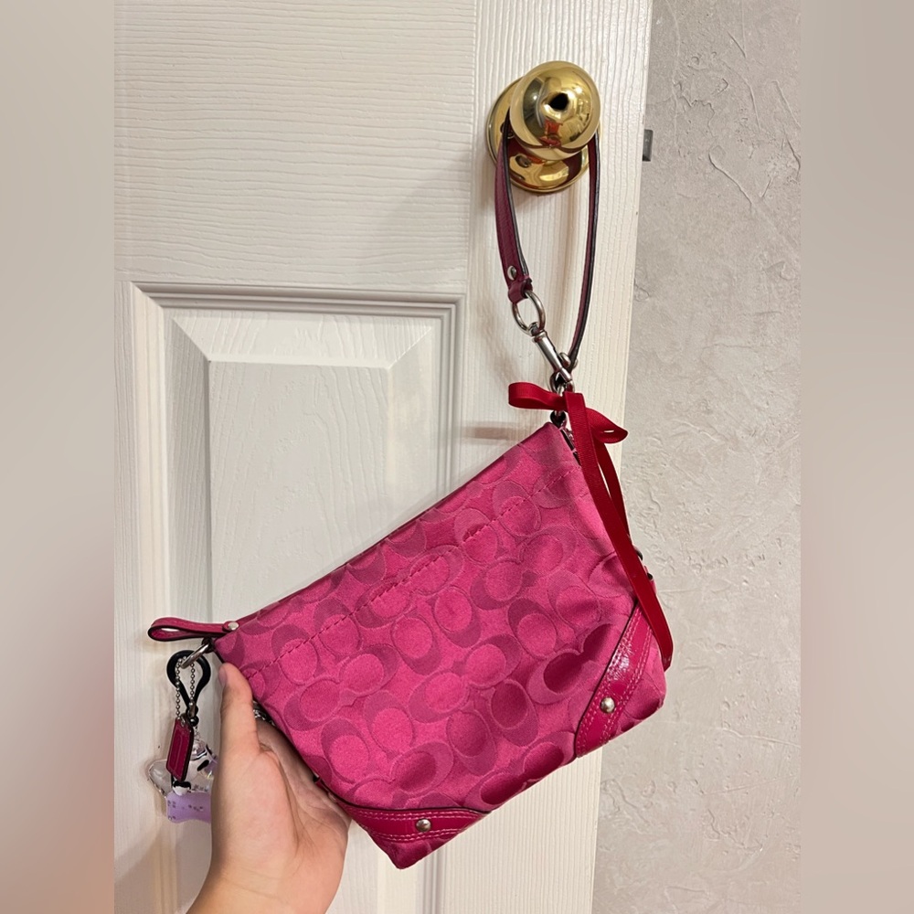 đź©·2010 Vintage Coach Signature Demi Carly hobo Shoulder Bag/Wristletđź©· - Picture 9 of 9